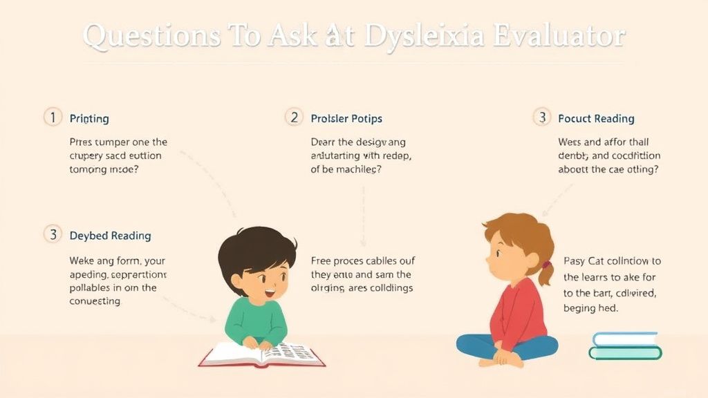 Visual guide for practical steps in questions to ask dyslexia evaluator