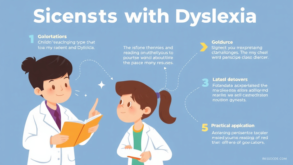 Visual guide for practical steps in scientists with dyslexia