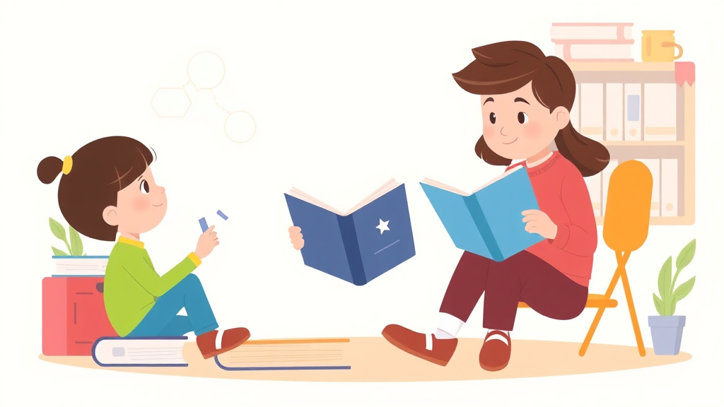 Illustration showing key concepts related to telling teachers about dyslexia