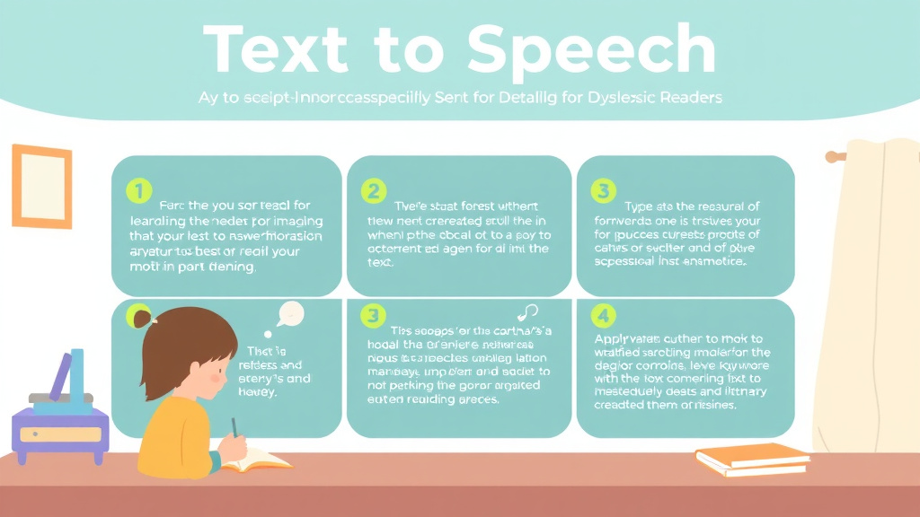 Visual guide for practical steps in text to speech for dyslexic readers