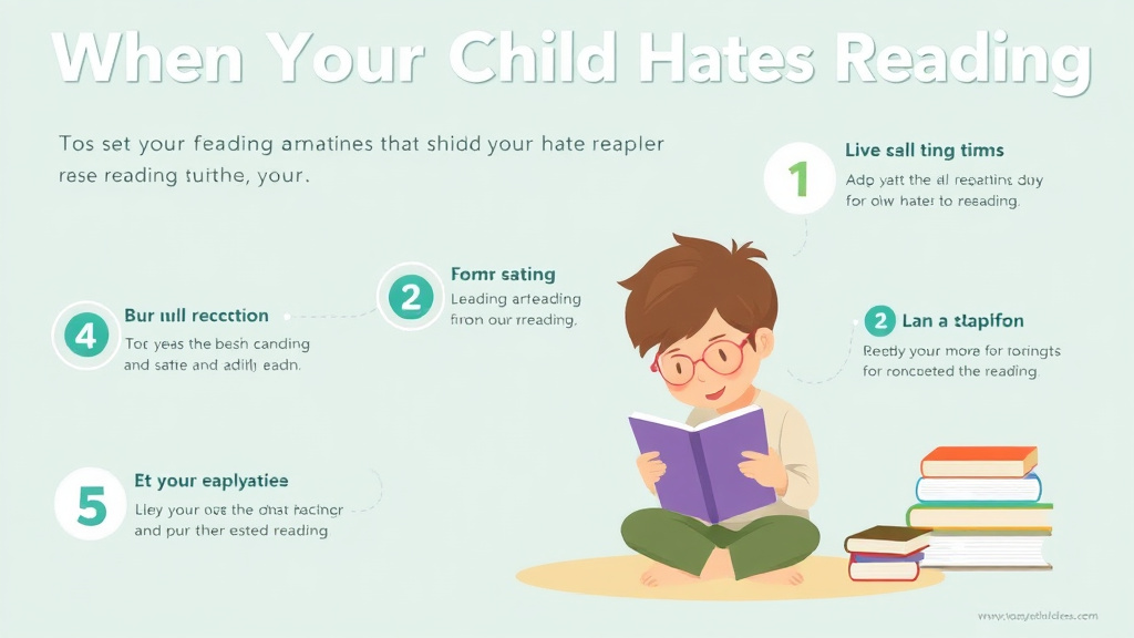 Visual guide for practical steps in when your child hates reading