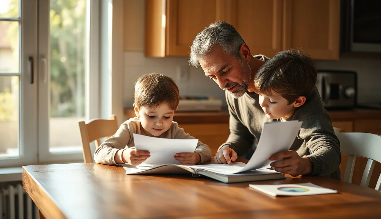 Parent and child reviewing a 504 learning plan together at home