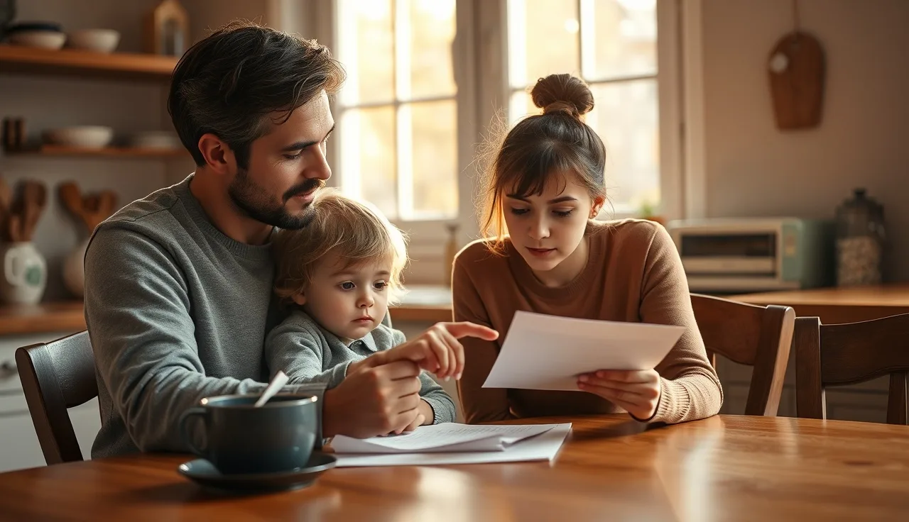 Parent and child reviewing a school accommodation plan at a kitchen table