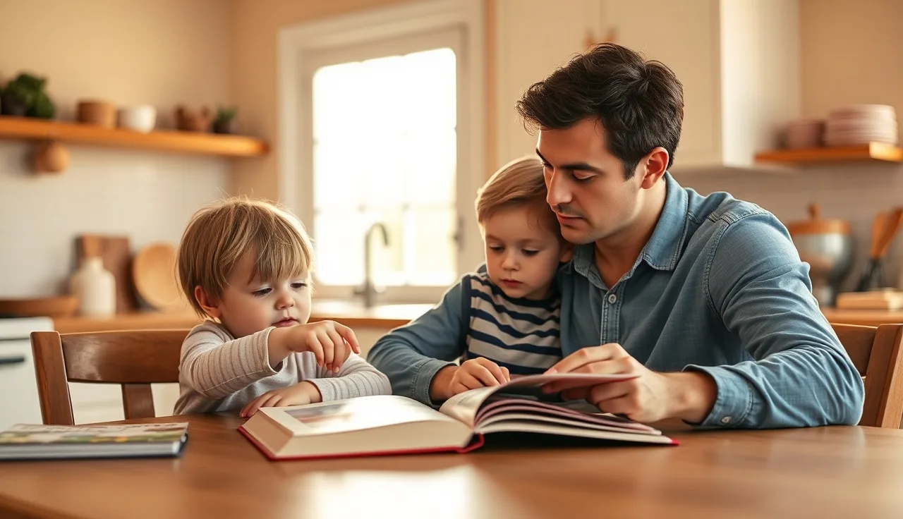 Parent and child working together at a table, supporting learning at home