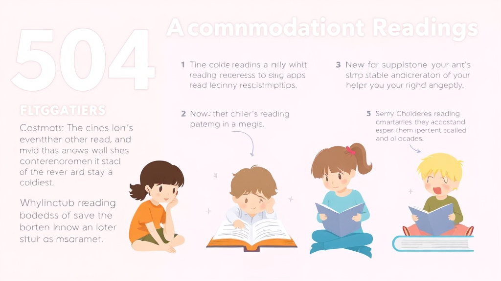 Visual guide for practical steps in 504 accommodations for reading
