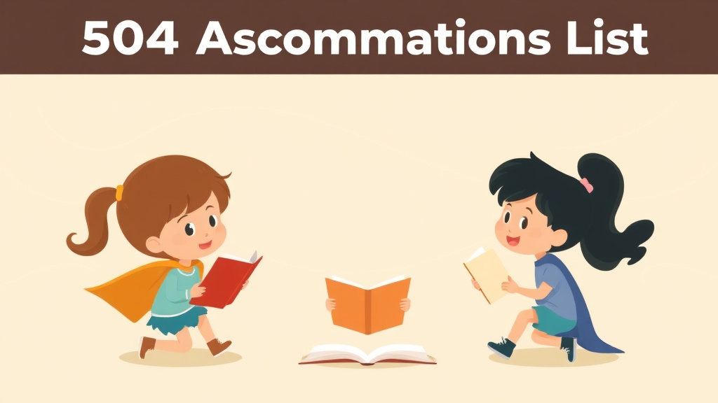 Illustration showing key concepts related to 504 accommodations list