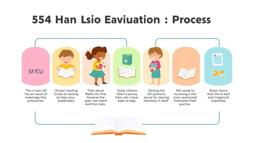 Visual guide for practical steps in 504 plan evaluation process
