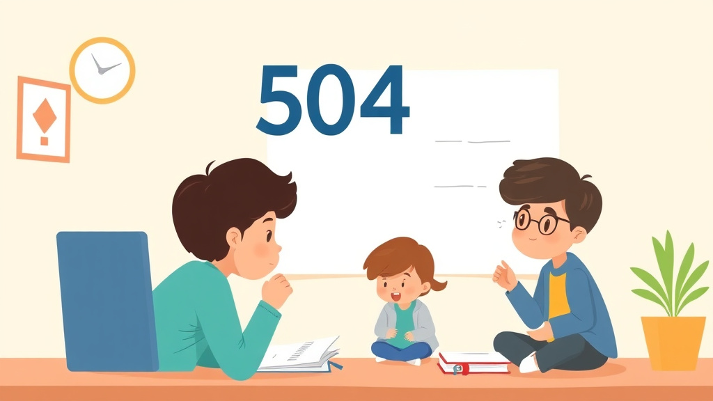Illustration showing key concepts related to 504 plan for test anxiety