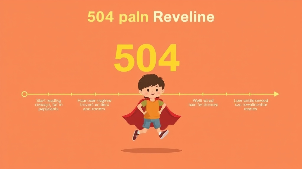 Illustration showing key concepts related to 504 plan review timeline