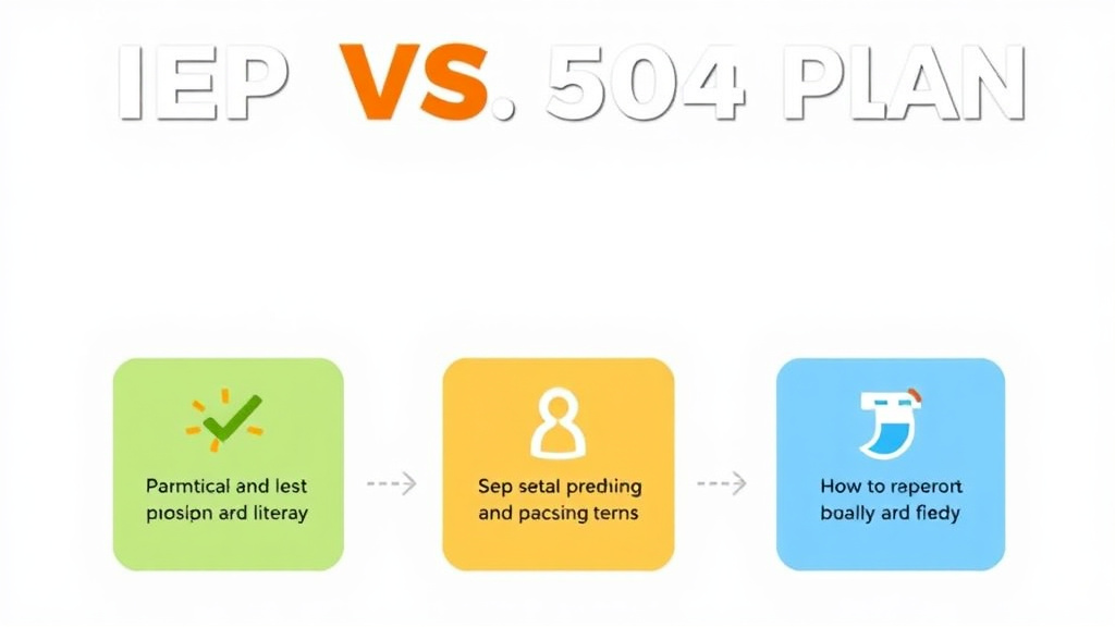 Visual guide for practical steps in iep vs 504 plan