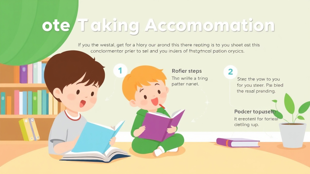 Visual guide for practical steps in note taking accommodation