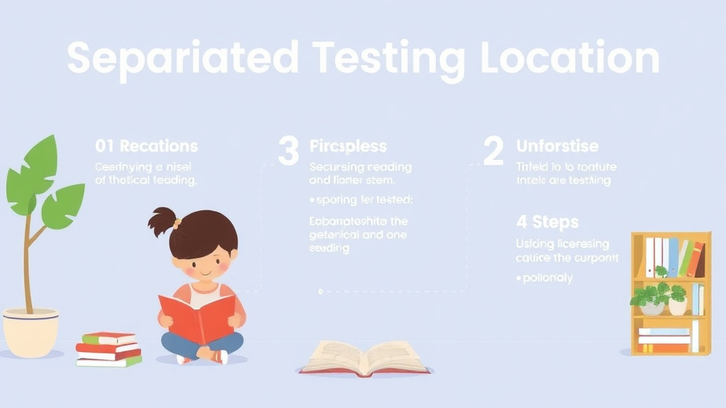 Visual guide for practical steps in separate testing location