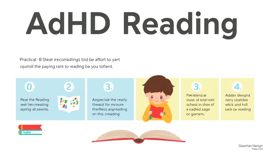 Visual guide for practical steps in adhd reading accommodations