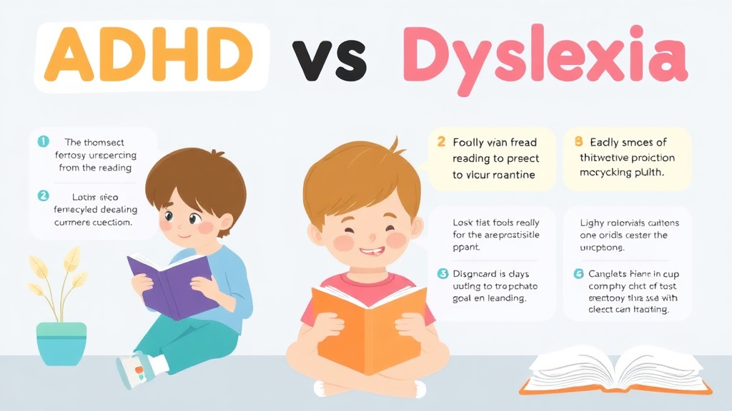Visual guide for practical steps in adhd vs dyslexia differences