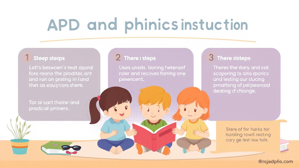 Visual guide for practical steps in apd and phonics instruction