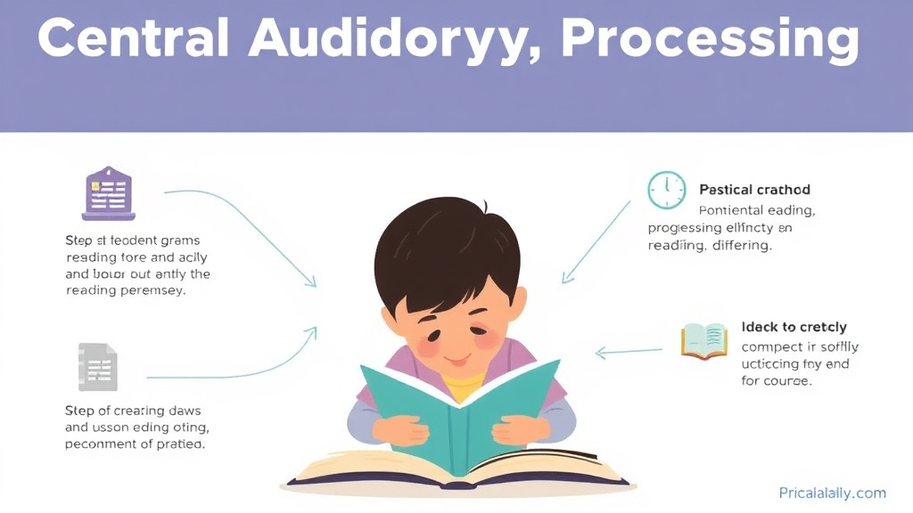 Visual guide for practical steps in central auditory processing and reading