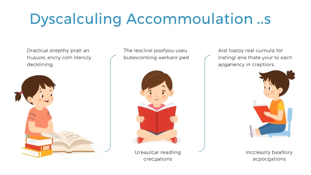 Visual guide for practical steps in dyscalculia accommodations