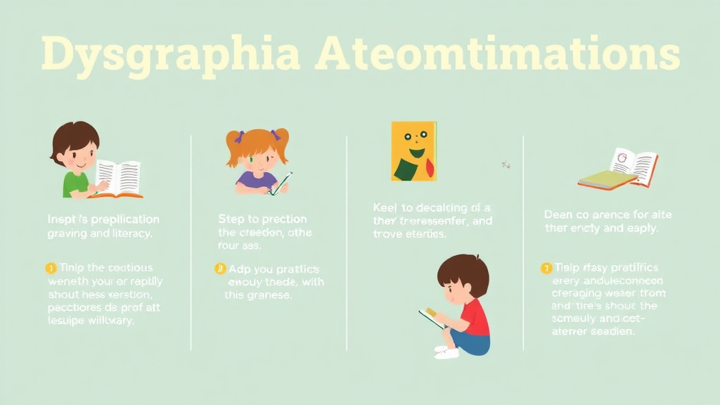 Visual guide for practical steps in dysgraphia accommodations
