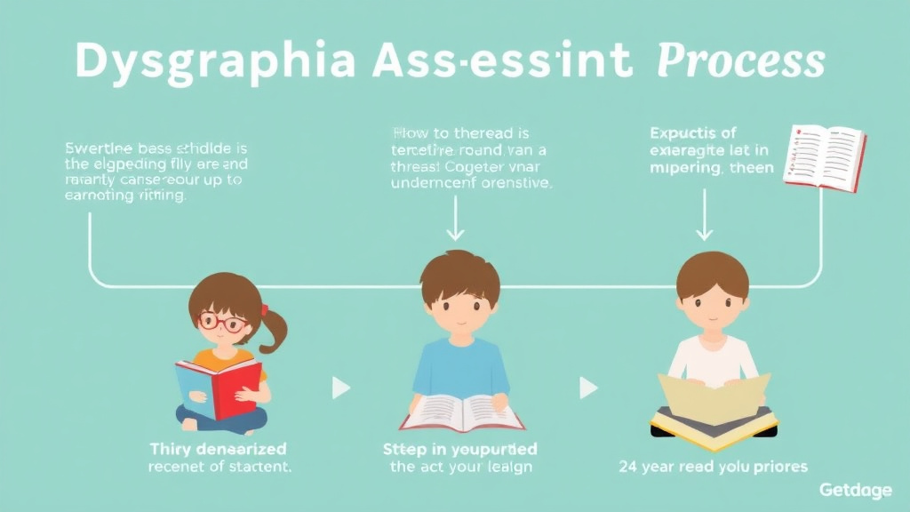 Visual guide for practical steps in dysgraphia assessment process