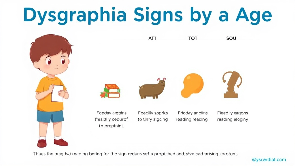 Visual guide for practical steps in dysgraphia signs by age