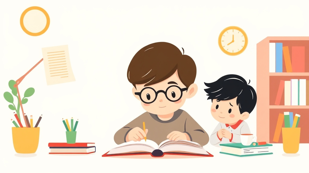 Illustration showing key concepts related to executive function and homework