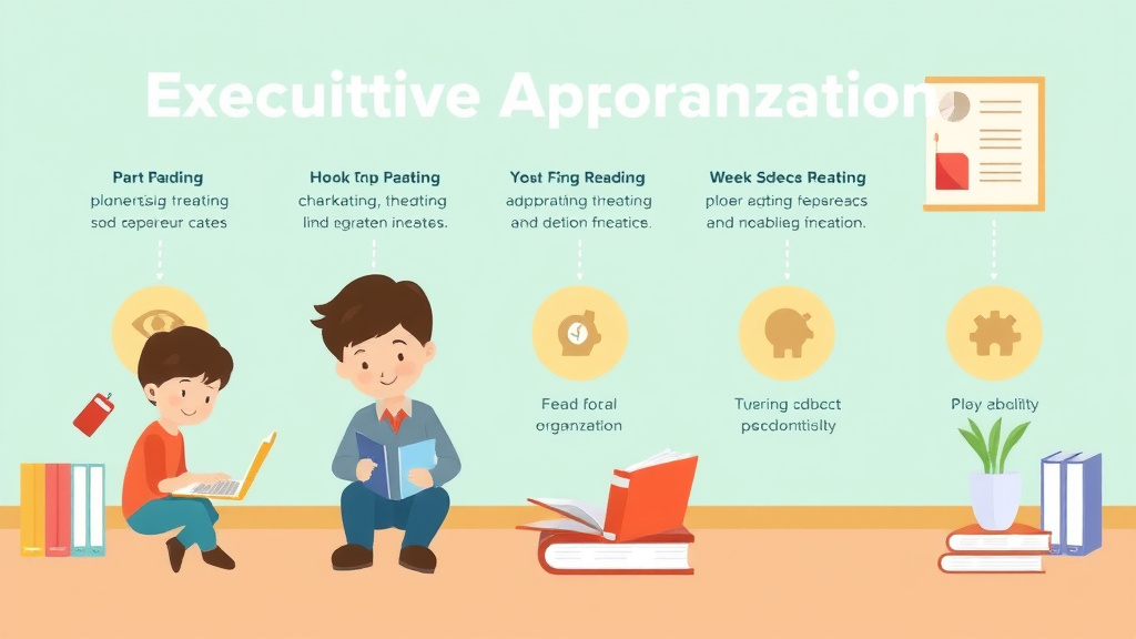 Visual guide for practical steps in executive function and organization