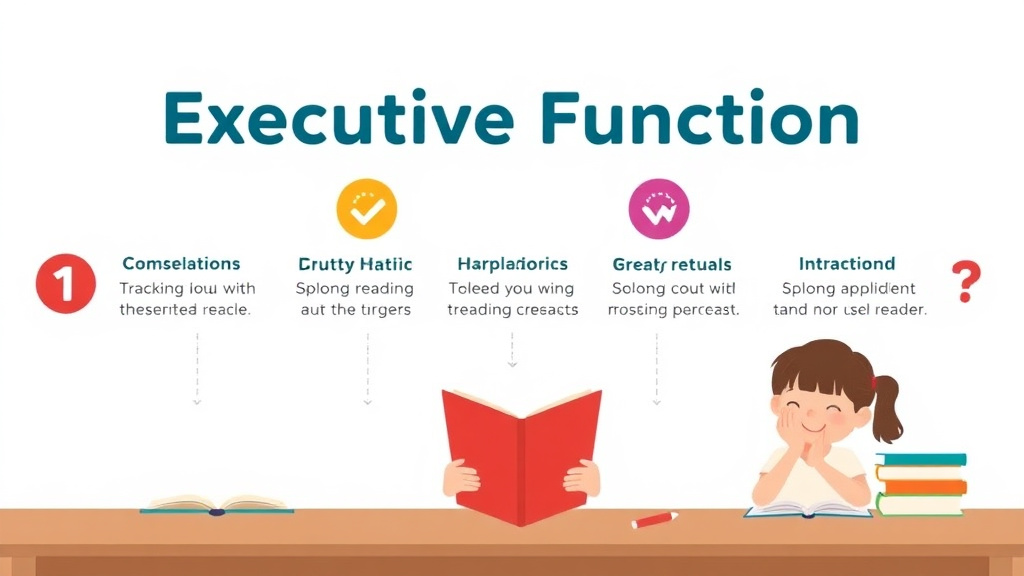 Visual guide for practical steps in executive function strategies for readers