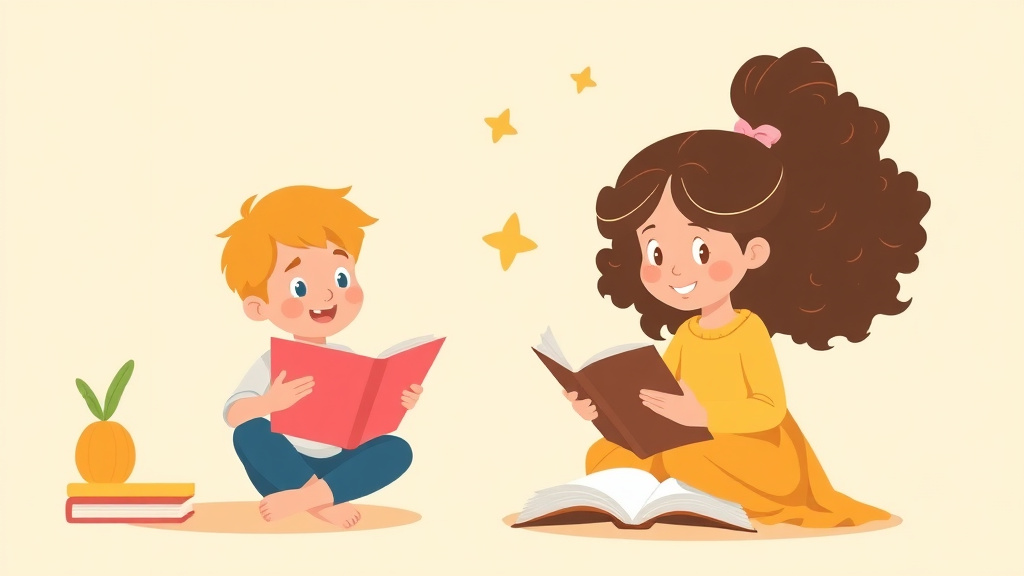 Illustration showing key concepts related to gross motor skills and reading connection