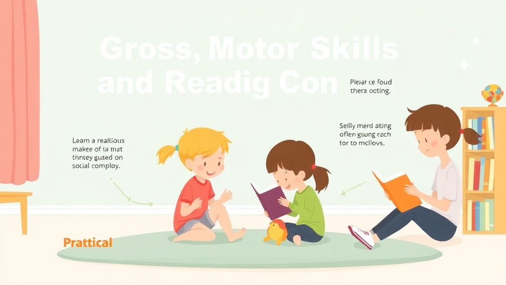 Visual guide for practical steps in gross motor skills and reading connection