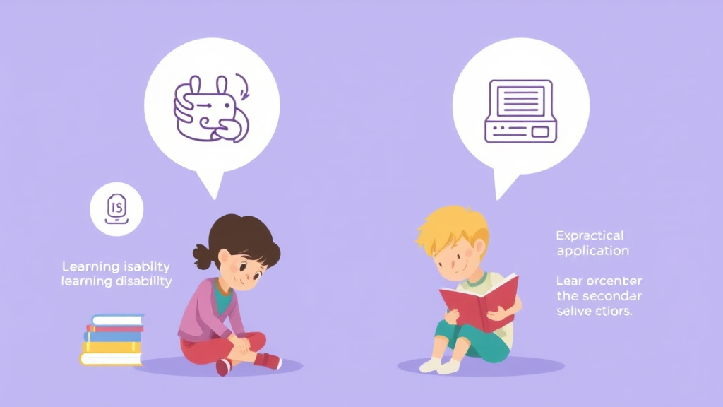 Visual guide for practical steps in learning disability vs learning difficulty