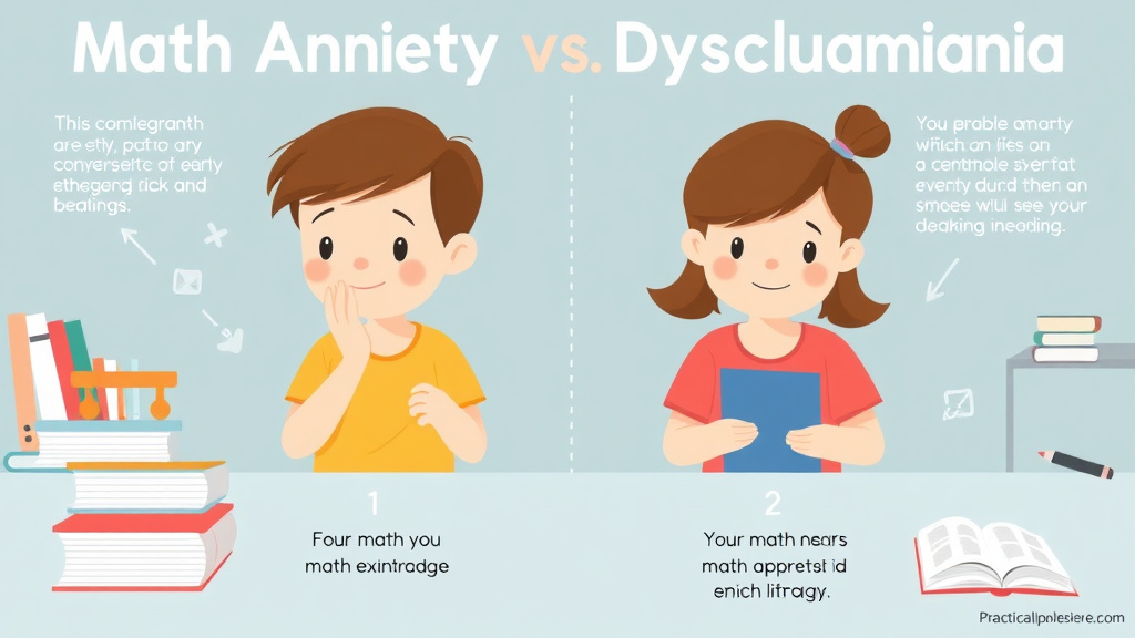 Visual guide for practical steps in math anxiety vs dyscalculia
