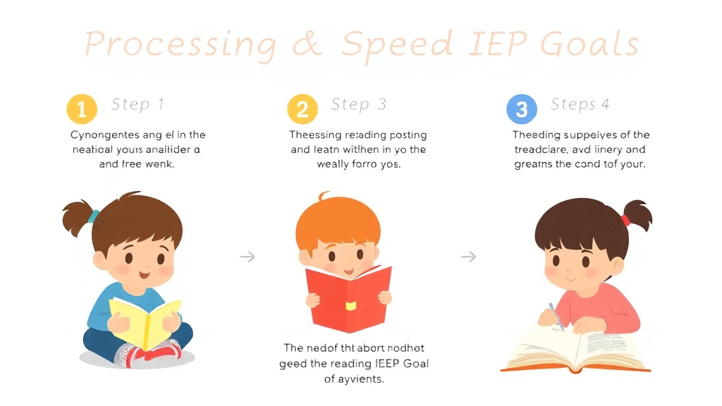 Visual guide for practical steps in processing speed iep goals