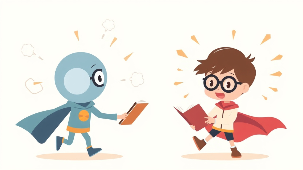 Illustration showing key concepts related to processing speed vs intelligence