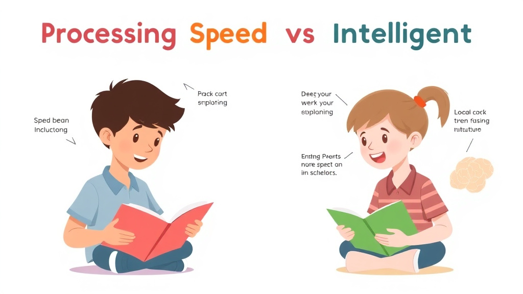 Visual guide for practical steps in processing speed vs intelligence