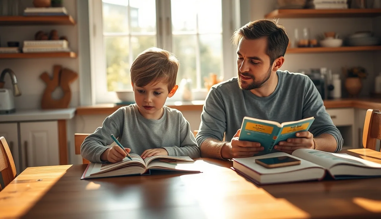 Child reading aloud to an adult during a home reading fluency practice session