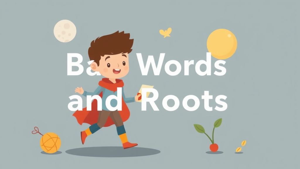 Illustration showing key concepts related to base words and roots