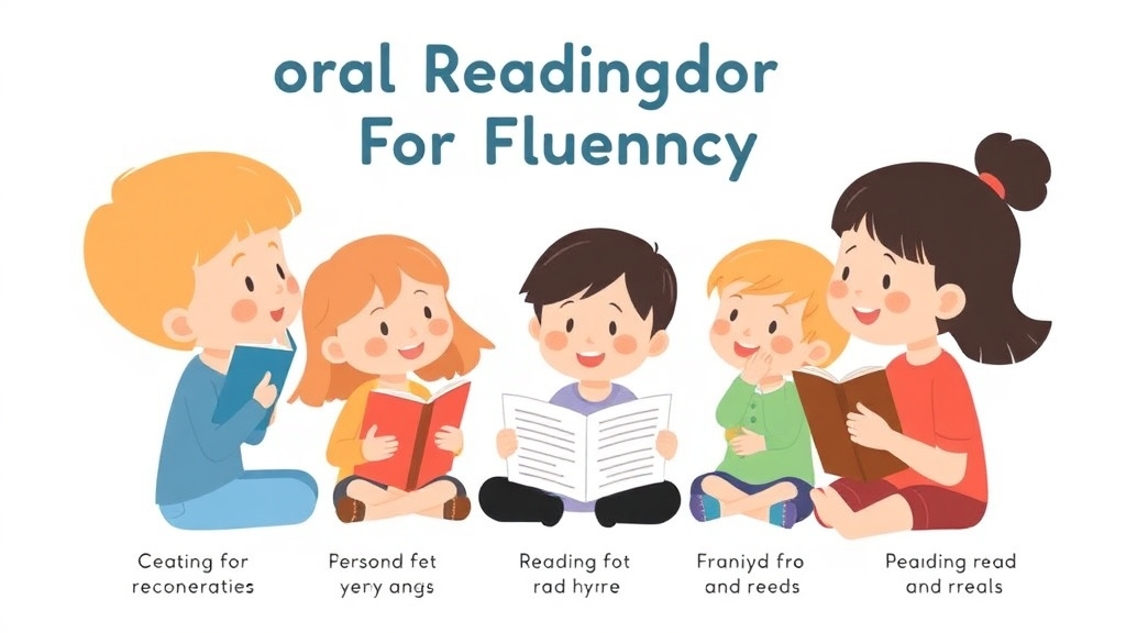 Visual guide for practical steps in choral reading for fluency