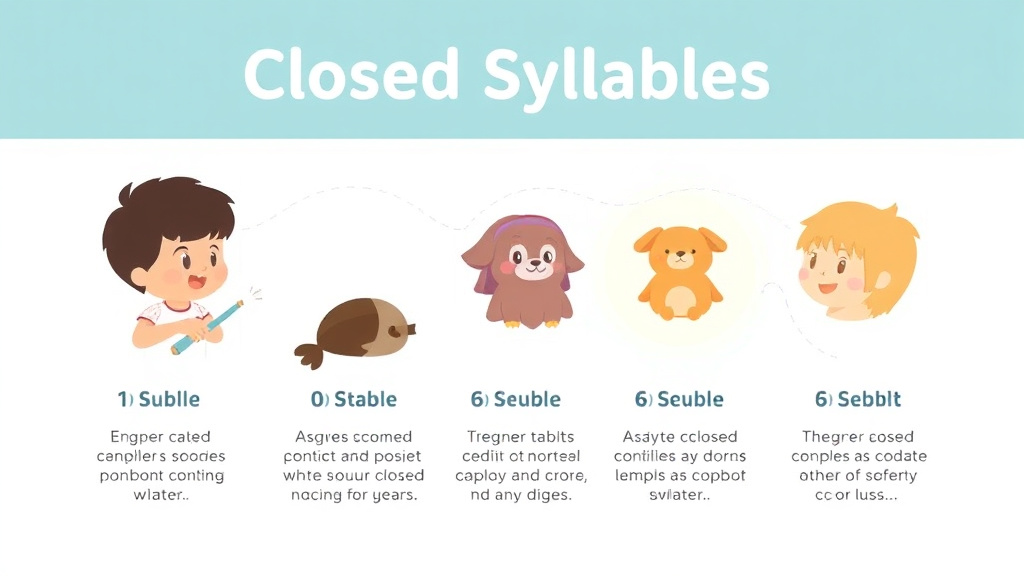 Visual guide for practical steps in closed syllables