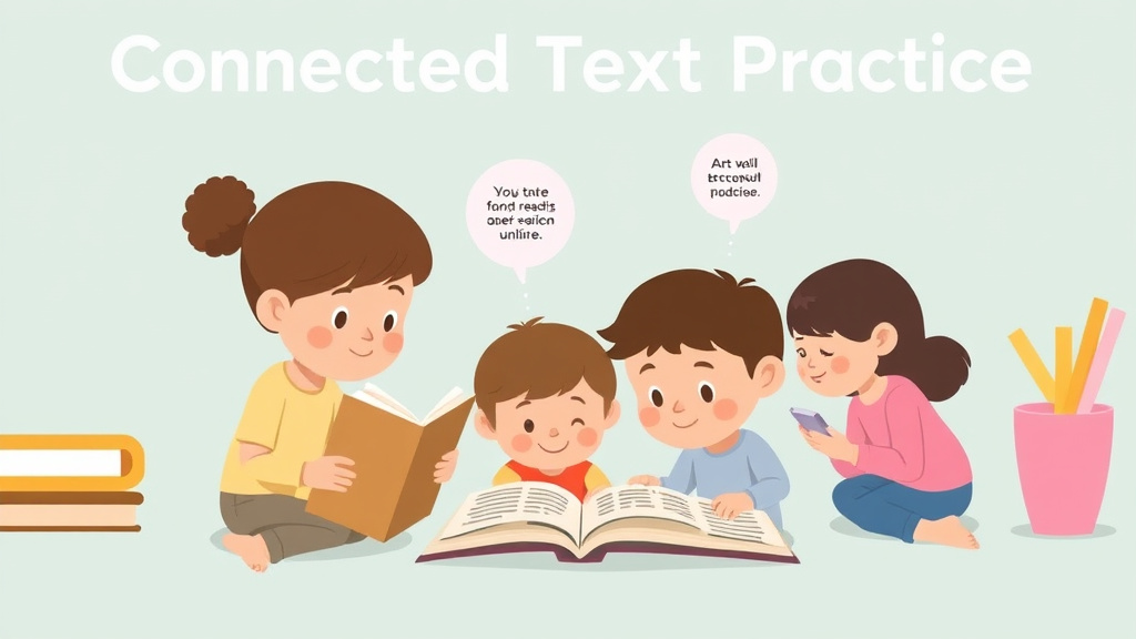 Visual guide for practical steps in connected text practice