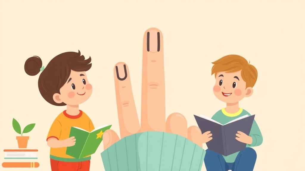 Illustration showing key concepts related to finger spelling for reading