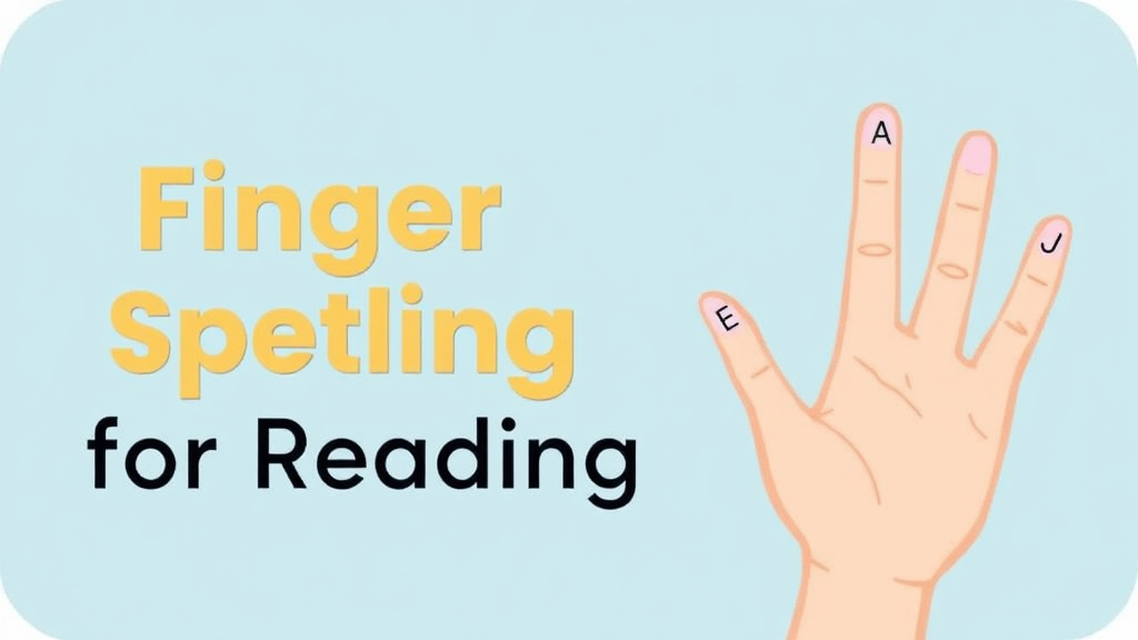 Visual guide for practical steps in finger spelling for reading