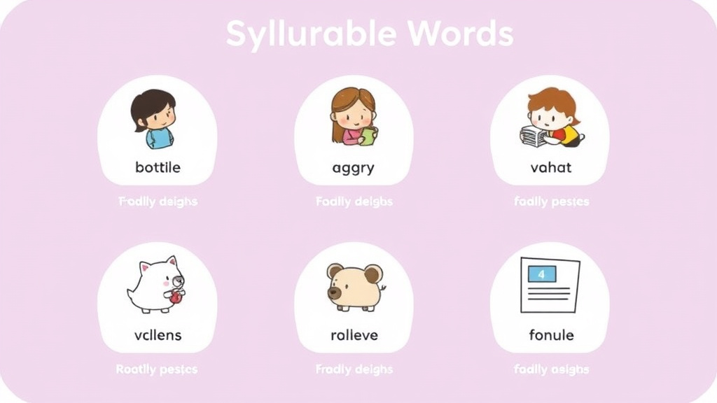 Visual guide for practical steps in four syllable words phonics