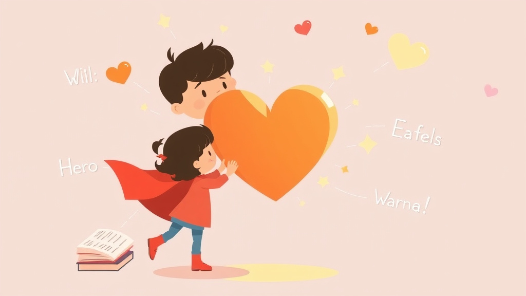 Illustration showing key concepts related to heart words explained