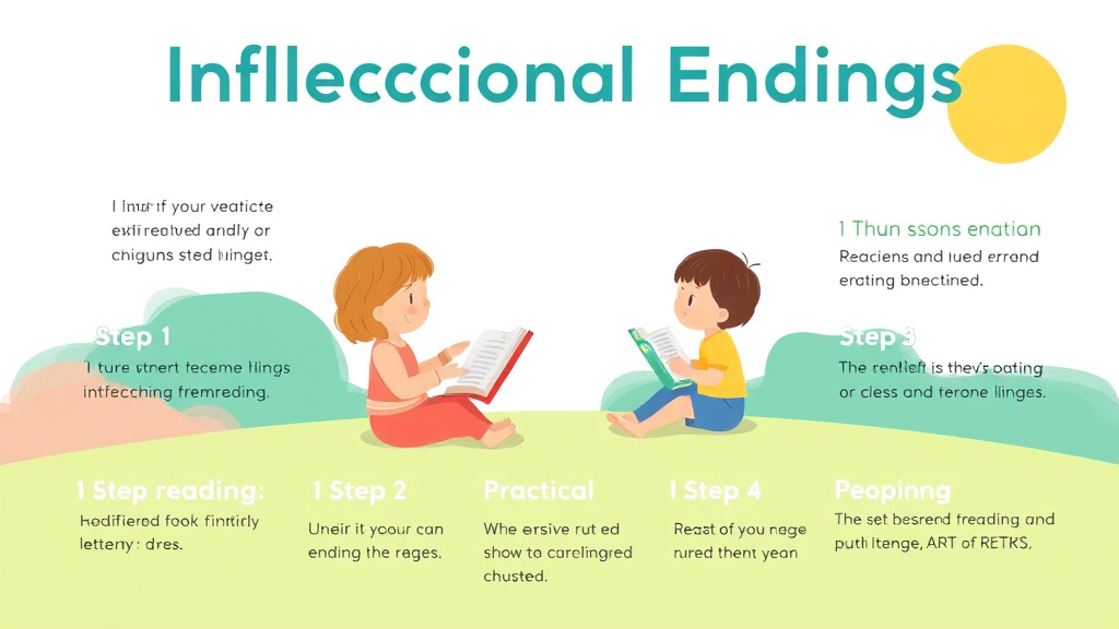 Visual guide for practical steps in inflectional endings