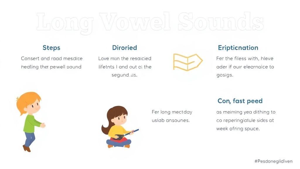 Visual guide for practical steps in long vowel sounds