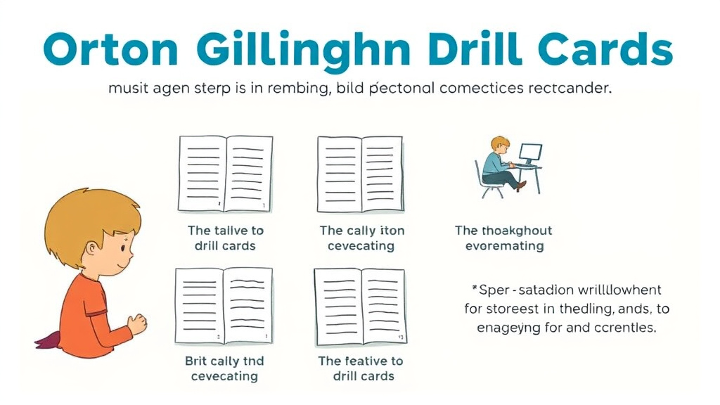 Visual guide for practical steps in orton gillingham drill cards
