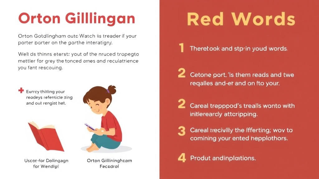 Visual guide for practical steps in orton gillingham red words