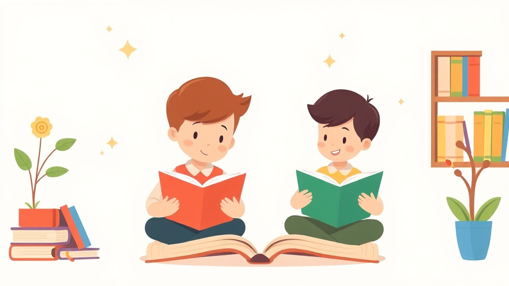 Illustration showing key concepts related to paired reading technique