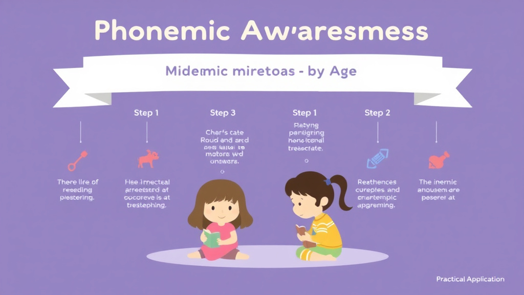 Visual guide for practical steps in phonemic awareness milestones by age