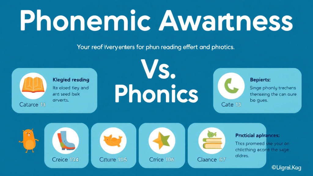 Visual guide for practical steps in phonemic awareness vs phonics